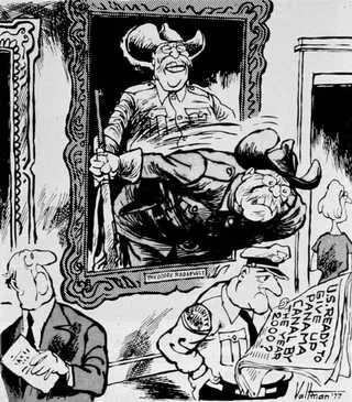 Political cartoon depicting Jimmy Carter's decision to give up control of the Panama Canal